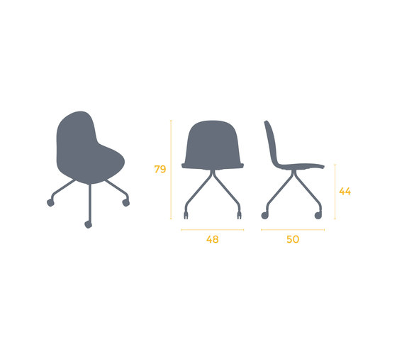 Template Chair Metal Base Wheels | Sedie | sixinch