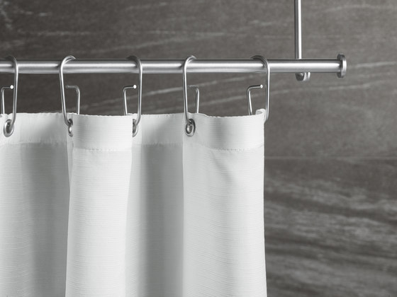 LikeLinen Tissu Rideau de douche, comme le lin 200 cm x 180 cm en blanc | Tringles à rideaux de douche | PHOS Design