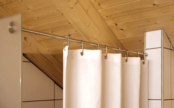 Barra de cortina de ducha recta para nichos de 50 a 100 cm, Ø12 mm | Barras para cortinas de ducha | PHOS Design