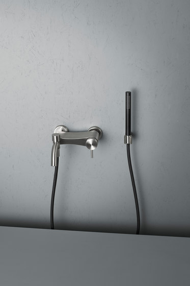 Ottavo | Stainless steel Wall mounted external mixer set | Shower controls | Quadrodesign