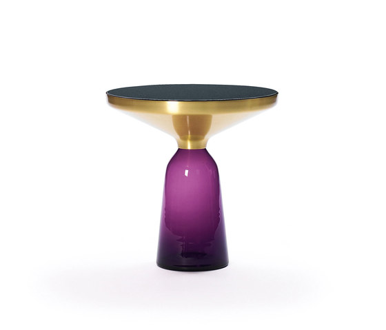Bell Side Table brass-glass-violett | Mesas auxiliares | ClassiCon