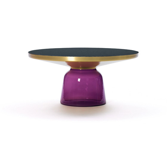 Bell Coffee Table brass-glass-violett | Couchtische | ClassiCon