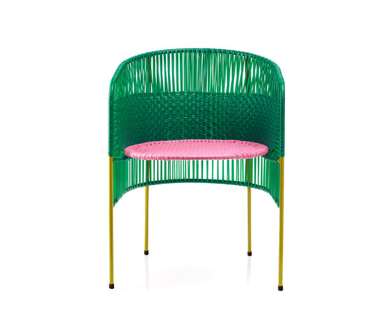 Caribe | dining chair, green/rose/curry | Chaises | Ames