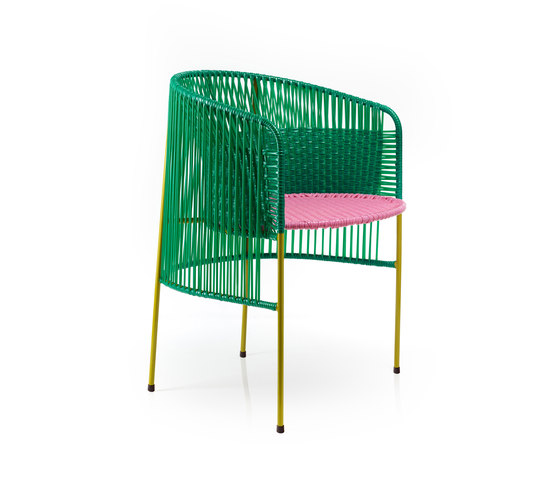 Caribe | dining chair, green/rose/curry | Sillas | Ames