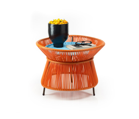 Caribe | basket table, orange/turquoise/brown | Mesas auxiliares | Ames