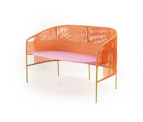 Caribe | 2-seater bank, orange/rose/curry | Panche | Ames