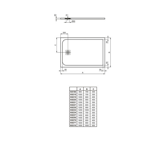 Ultra Flat S Rechteck-Brausewanne 1000 x 800 mm | Shower trays | Ideal Standard