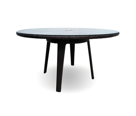 Senna 60" Round Dining Table With Tempered Glass Top | Dining tables | Kannoa