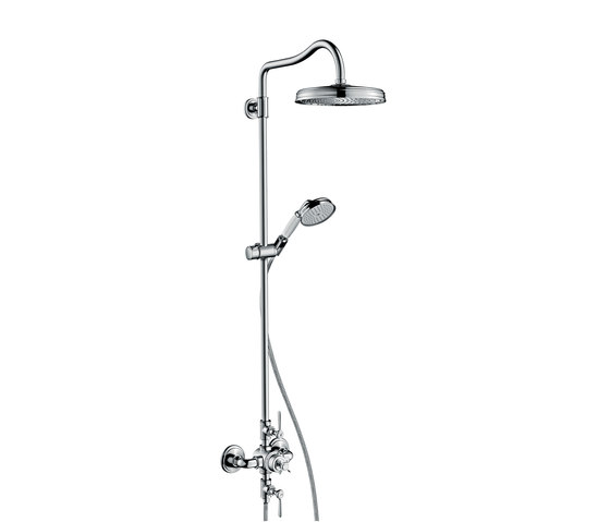 AXOR Montreux Showerpipe with thermostatic mixer and 1jet overhead shower | Shower controls | AXOR