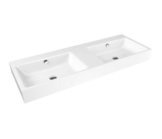 Puro countertop double washbasin (two depressions) alpine white | Lavabi | Kaldewei