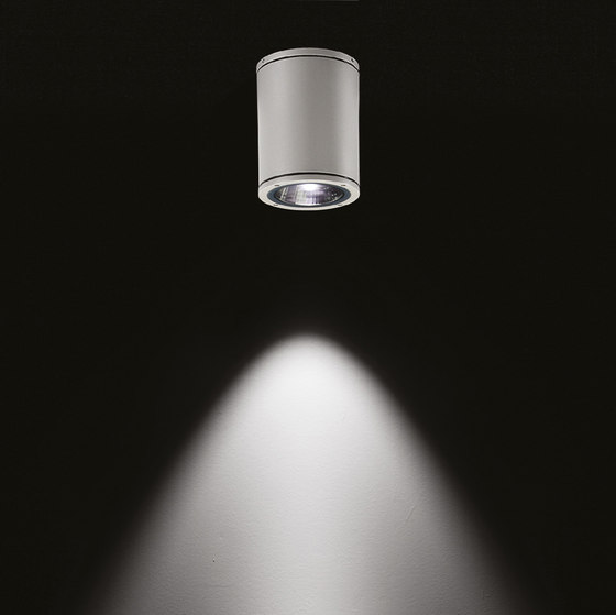 Yama CoB LED / Ø 150mm - H 170mm - Textured Glass - Narrow Beam 20° - Direct 230V | Außen Deckenanbauleuchten | Ares
