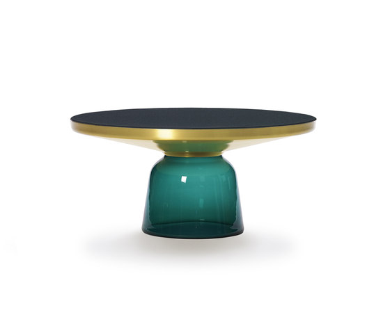 Bell Coffee Table brass-glass-green | Mesas de centro | ClassiCon