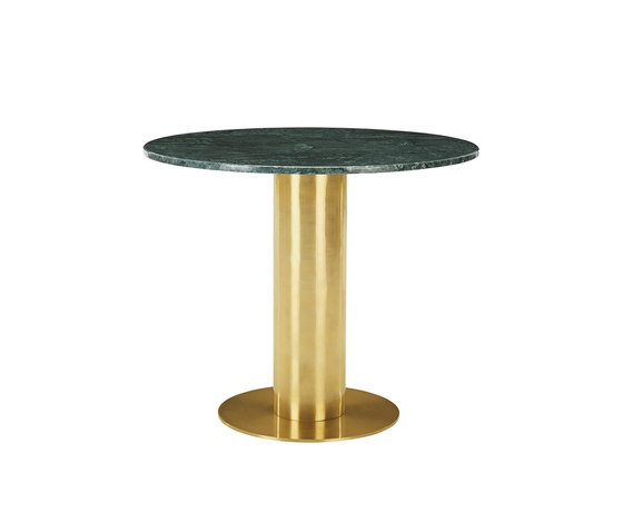 Tube Table Green Marble Top 900mm | Dining tables | Tom Dixon