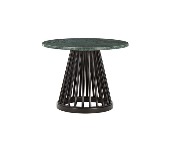 Fan Table Black Base Green Marble Top 600mm | Tavolini alti | Tom Dixon