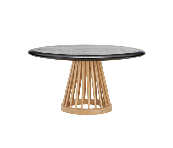 Fan Table Natural Base Black Oak Top 900mm | Coffee tables | Tom Dixon