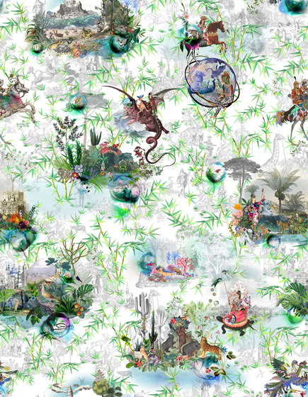 Au Thèâtre Ce Soir Fabrics | Reveries Vert Buis | Tessuti decorative | Designers Guild