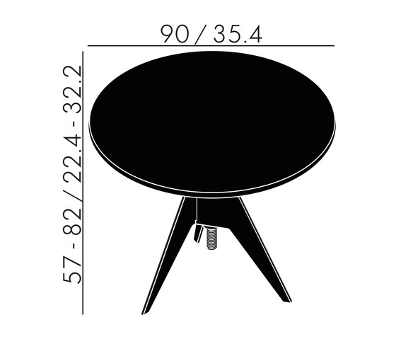 Screw Cafe Table Black Oak Top 900mm | Mesas comedor | Tom Dixon
