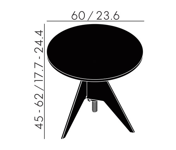 Screw Side Table Fumed Oak Top 600mm | Side tables | Tom Dixon
