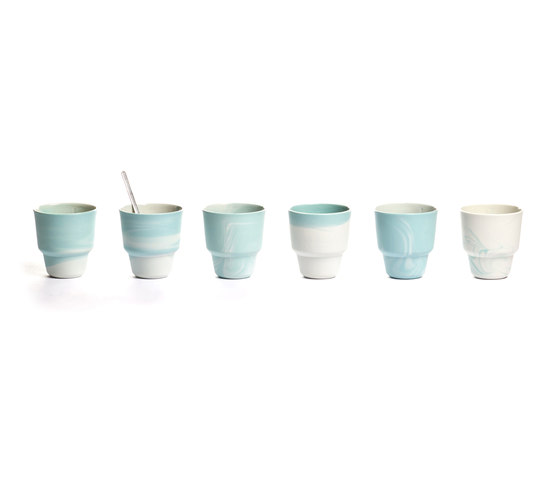 Pigments & Porcelain Cups | 80ml in mint | Stoviglie | Vij5