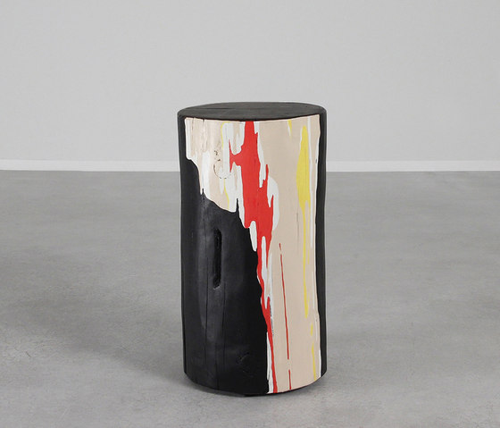 Abstractionist Hand Painted Log Table | Side tables | Pfeifer Studio