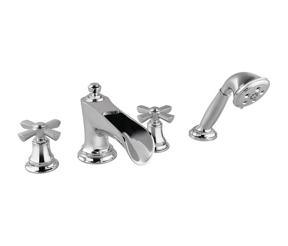 Roman Tub Faucet with Channel Spout and Handshower, Cross Handles | Rubinetteria vasche | Brizo