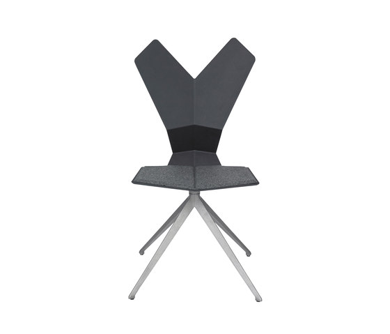 Y Chair Swivel Black Shell Aluminium Base | Chairs | Tom Dixon