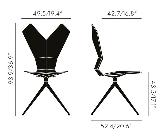 Y Chair Swivel White Shell Black Base | Stühle | Tom Dixon