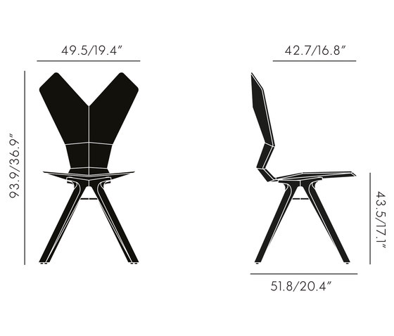 Y Chair White Shell Black Oak Base | Stühle | Tom Dixon