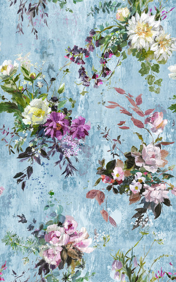 Jardin Des Plantes Fabrics | Aubriet - Slate Blue | Tejidos decorativos | Designers Guild