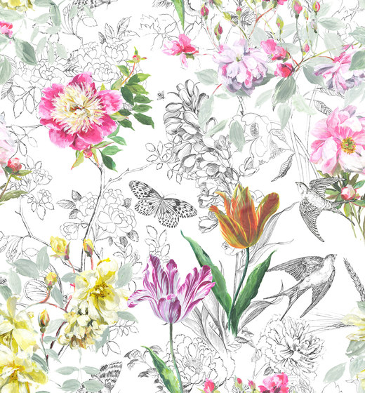 Jardin Des Plantes Fabrics | Sibylla - Fuchsia | Drapery fabrics | Designers Guild