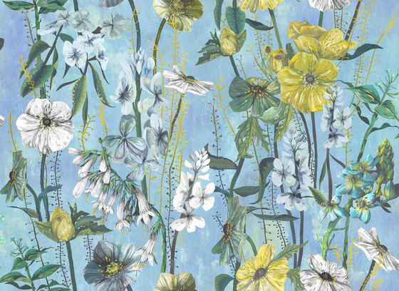 Jardin Des Plantes Fabrics | Masson - Azure | Tessuti decorative | Designers Guild