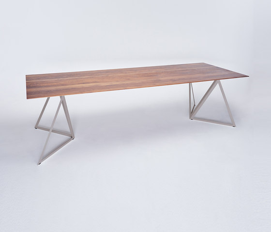 Steel Stand Table - quartz grey/ walnut | Mesas comedor | NEO/CRAFT