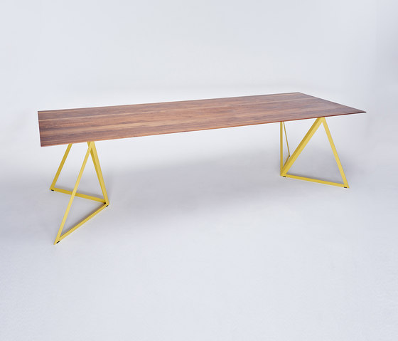 Steel Stand Table - lemon yellow/ walnut | Mesas comedor | NEO/CRAFT