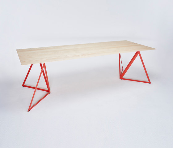 Steel Stand Table - coral red/ ash white | Dining tables | NEO/CRAFT