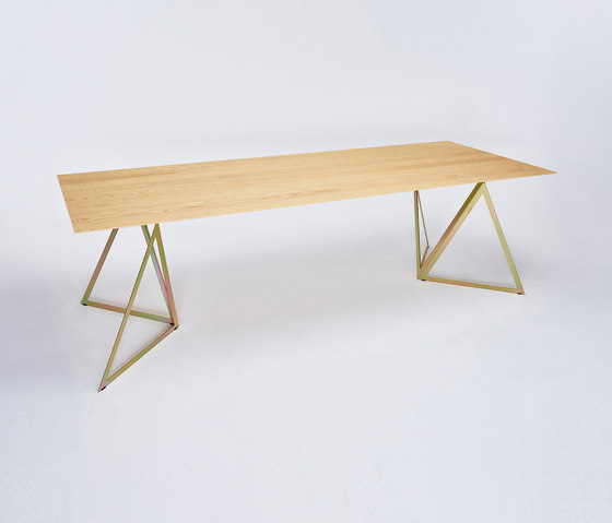 Steel Stand Table - gold galvanized/ ash natural | Dining tables | NEO/CRAFT