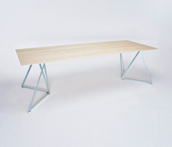 Steel Stand Table - silver galvanized/ ash white | Dining tables | NEO/CRAFT