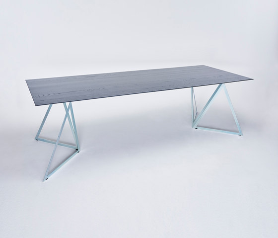 Steel Stand Table - silver galvanized/ esche schwarz | Esstische | NEO/CRAFT