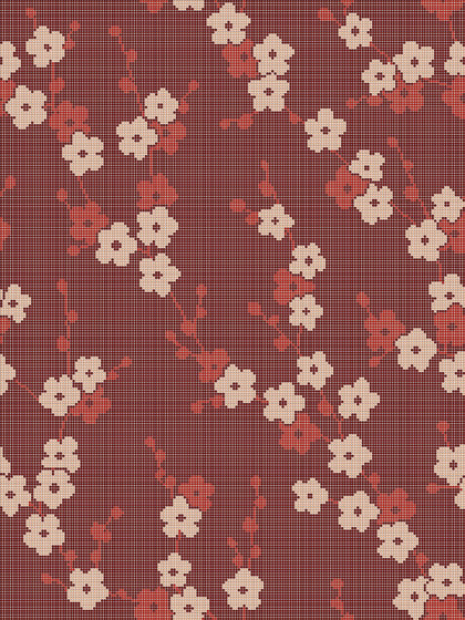 Decor Blooming | Cherry Blossom Red 10x10 | Glas Mosaike | Mosaico+