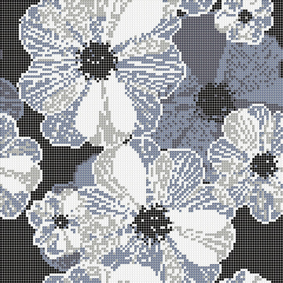Decor Blooming | Poppy Suit Grey 10x10 | Glass mosaics | Mosaico+