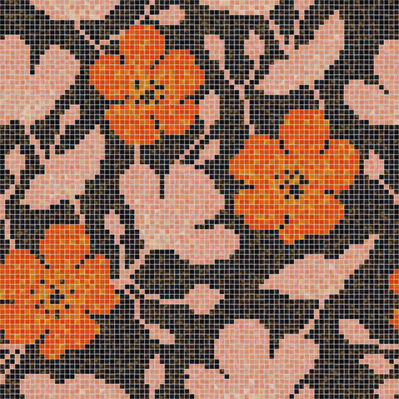 Decor Blooming | Sakura Orange 15x15 | Mosaïques verre | Mosaico+