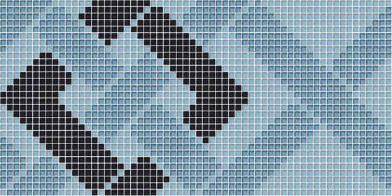 Decor Geometric | Grating Blue 10x10 | Mosaïques verre | Mosaico+