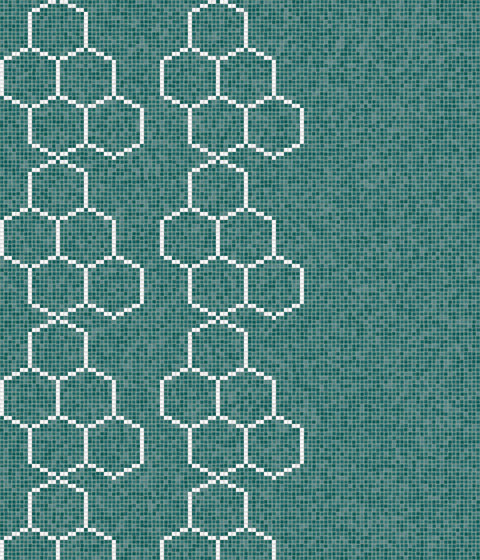 Decor Geometric | Hexagon Blue 15x15 | Glas Mosaike | Mosaico+