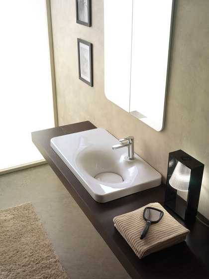 Fuji | 80 Shelf SX | Wash basins | Scarabeo Ceramiche