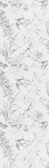Jardin Des Plantes Wallpaper | Sibylla Garden - Black And White | Tejidos decorativos | Designers Guild