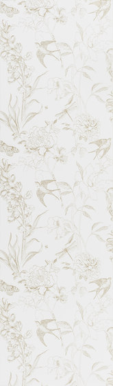 Jardin Des Plantes Wallpaper | Sibylla Garden - Gold | Tissus de décoration | Designers Guild