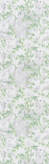 Au Thèâtre Ce Soir Wallpaper | Exotisme – Vert Buis | Dekorstoffe | Designers Guild