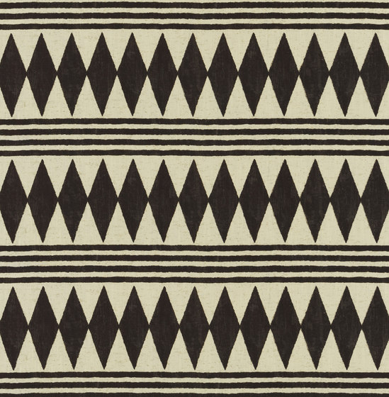 Signature Black Palms Fabrics | Bambara Cloth Ebony | Tejidos decorativos | Designers Guild