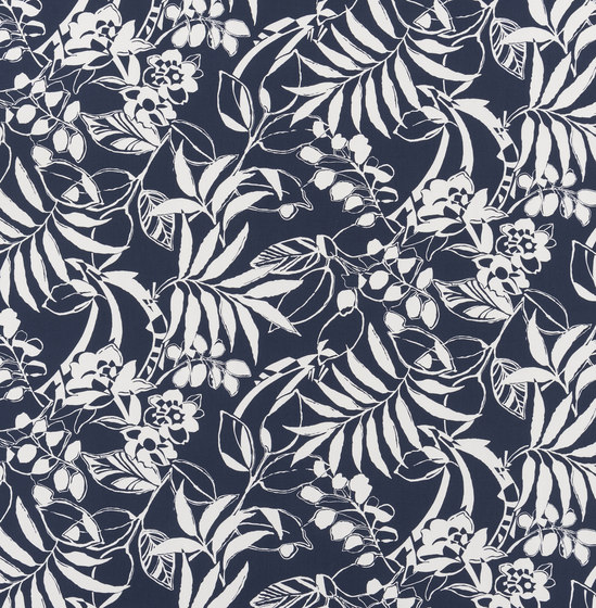 Signature Modern Glamour Fabrics | Westinghouse Floral - Resort Navy | Drapery fabrics | Designers Guild