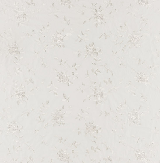 Signature Modern Glamour Fabrics | Camilla Embroidery - White Pearl | Tessuti decorative | Designers Guild