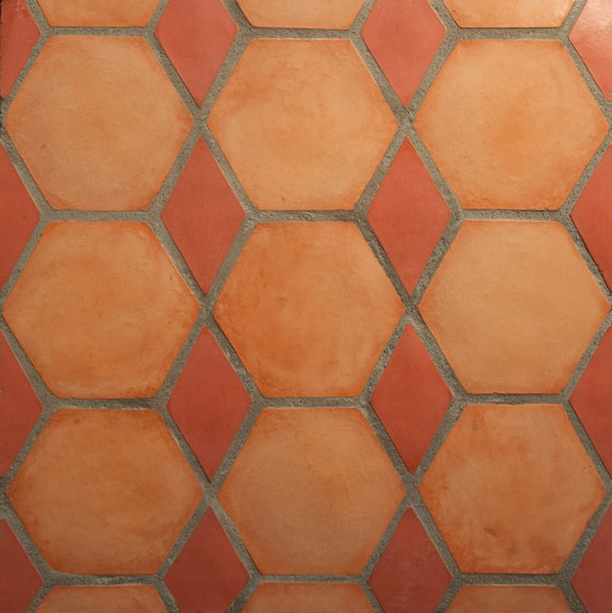 Shapes - Hexagons-red-diamonds | Beton Fliesen | Granada Tile